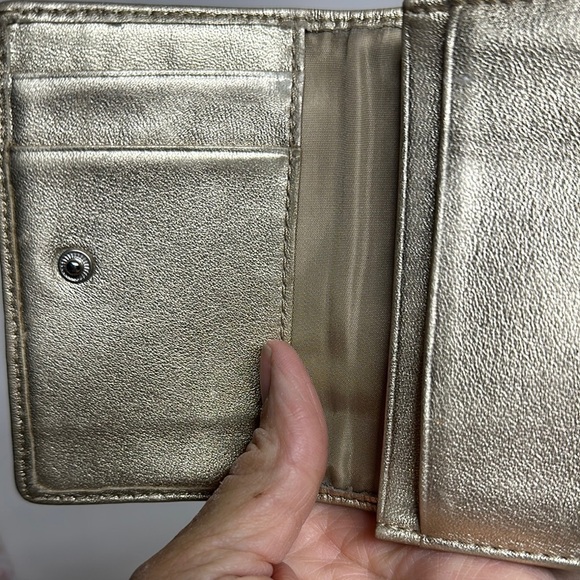 Coach Brown and Cream mini trifold Wallet - Picture 7 of 10